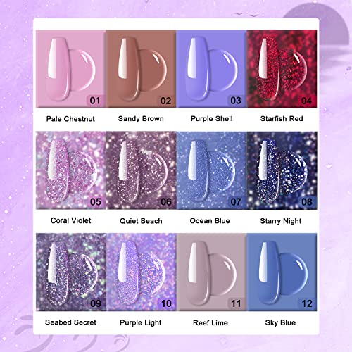 REDNEE 21pcs Dip Powder Kit, 12 Sunset Colors Nail Dipping Kits with Step1-4 Dip Liquids Base and Top Coat Activator, Nail File and Buffer, Cuticle Pusher and Trimmer All-in-One Gift Set for Women RE32