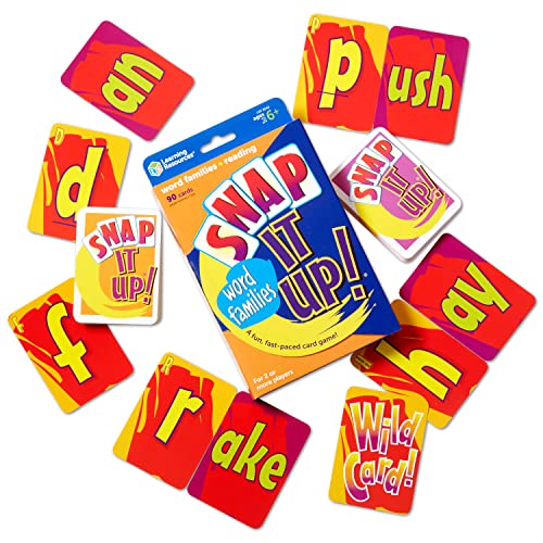 Learning Resources Snap It Up! Phonics and Reading Card Game, Homeschool,Reading Game, 90 Cards Included, Ages 6+