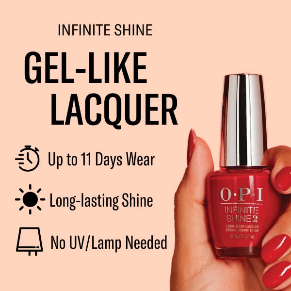 OPI Infinite Shine 2 Long-Wear Lacquer, Hollywood and Vibe, Pink Long-Lasting Nail Polish, Hollywood Collection, 0.5 fl oz