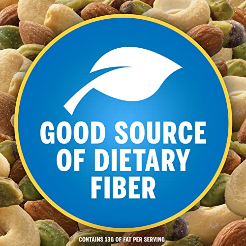 PLANTERS Deluxe Pistachio Mix, 1.15 lb. Resealable Canister - Deluxe Pistachio Mix: Pistachios, Almonds and Cashews Roasted in Peanut Oil with Sea Salt - Kosher, Savory Snack