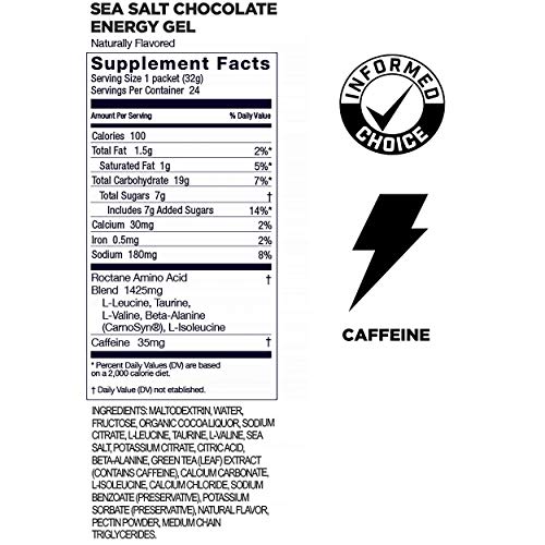 GU Energy Roctane Ultra Endurance Energy Gel, Quick On-The-Go Sports Nutrition for Running and Cycling, Sea Salt Chocolate (24 Packets)