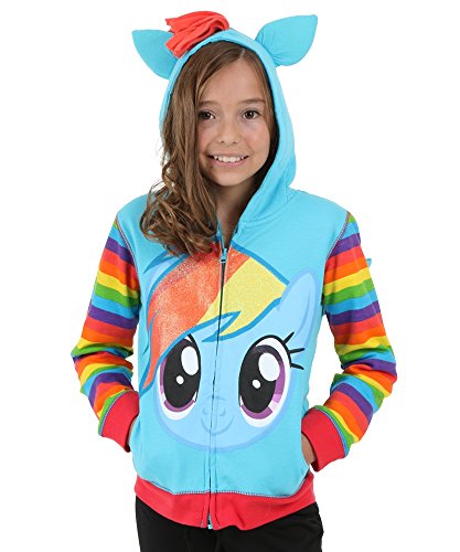 My Little Pony Girls' Rainbow Dash Cosplay Hoodie, Rainbow Dash, 4T