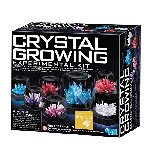 4M Crystal Growing Science Experimental Kit - 7 Crystal Science Experiments with Display Cases - Easy DIY STEM Toy Lab Experiment Specimens, Educational Gift for Kids, Teens, Boys and Girls