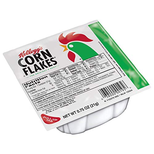 Kellogg's Corn Flakes, Cold Breakfast Cereal Cups, Good Source of 7 Vitamins and Minerals, Original, 4.5lb Case (96 Bowls)