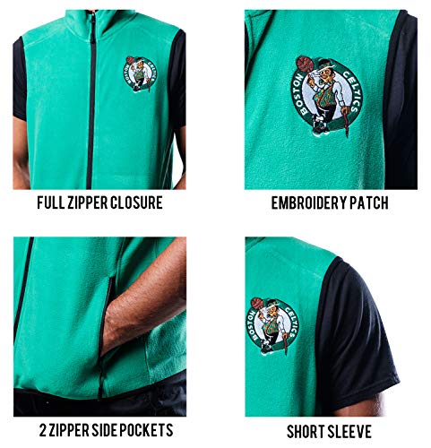 Ultra Game NBA Houston Rockets Mens Basic Full Zip Vest, Team Color, Medium