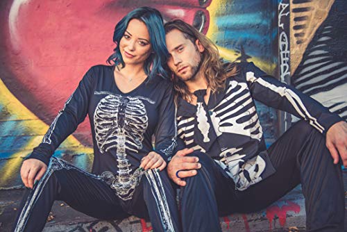 Leg Avenue Women's X-Ray Skeleton Catsuit Costume, Black/White, Small