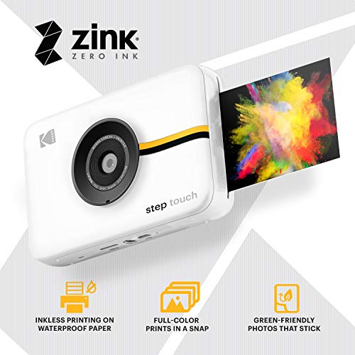Kodak Step Touch | 13MP Digital Camera and Instant Printer with 3.5” LCD Touchscreen Display, 1080p HD Video (White) Starter Bundle