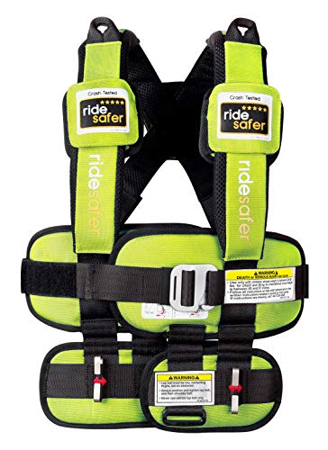 Ride Safer Travel Vest with Zipped Backpack-Wearable, Lightweight, Compact, and Portable Car Seat. Perfect for Everyday use or Rideshare, Travel, and Taxi/Uber/Lyft/Rental Car. (Large/Yellow)