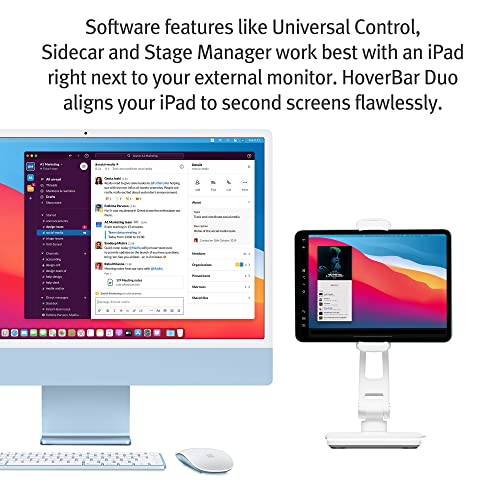 Twelve South HoverBar Duo for Tablets | Adjustable Arm with Weighted Base and Surface Clamp Attachments for Mounting Device