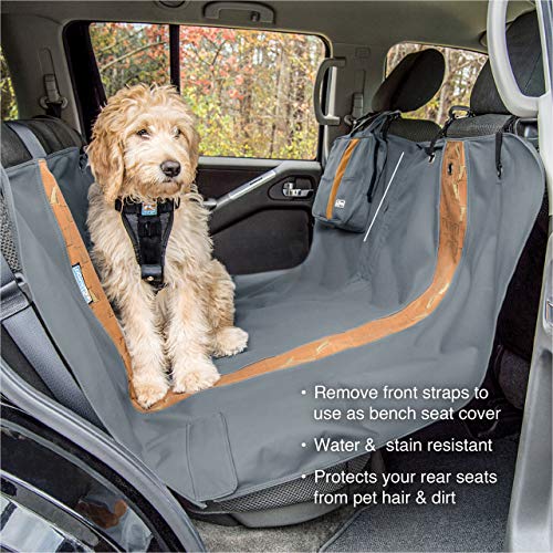 Kurgo Dog Hammock Car Seat Cover for Pets, Car Hammocks for Dogs, Water, Resistant, Wander, Heather, Journey, Half, Coast to Coast, Cars, Trucks, SUVs, Black, Grey, Charcoal Grey/Khaki