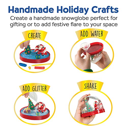 Creativity for Kids Holiday Craft Kit - Makes 3 DIY Christmas and Holiday Snow Globes for Kids