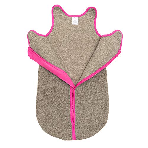 baby deedee Sleep Nest Fleece Baby Sleeping Bag, Mocha, Hot Pink, 0-6 Month, Mocha Hot Pink