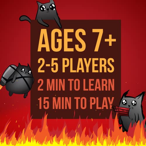 Exploding Kittens Card Game - Original Edition, Fun Family Games for Adults Teens and Kids - Fun Russian Roulette Card Games - 15 Min, Ages 7+, 2-5 Players