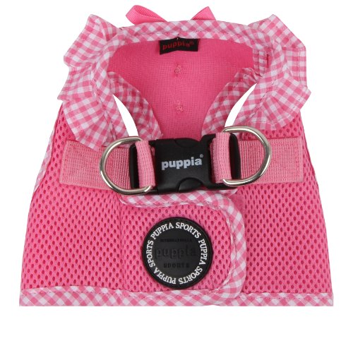 Puppia Vivien Vest Dog Harness Step-in All Season Mesh Cute No Pull No Choke Walking Training for Small Dog, Pink, Large