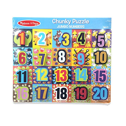 Melissa and Doug Jumbo Numbers Wooden Chunky Puzzle (20 pcs)