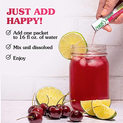 TRUE LIME Black Cherry Limeade Drink Mix (10 Count - 1 pack) | Made from Real Limes | No Preservatives, No Artificial Sweeteners, Gluten Free | Water Flavor Packets and Water Enhancer with Stevia