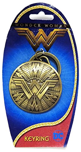DC New Wonder Woman Shield Pewter Key Ring,Gold,3'