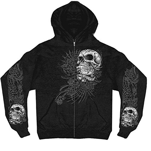 Hot Leathers mens Motorcycle GMZ4356 Sweet Demise Black Hoodie, Black, Medium