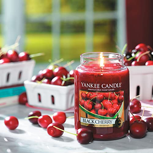 Yankee Candle Black Cherry Scented, Classic 22oz Large Jar Single Wick Candle, Over 110 Hours of Burn Time