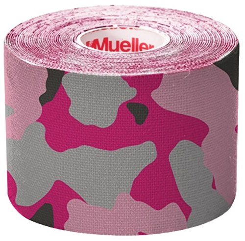 Mueller Sports Medicine Kinesiology Tape I-Strip Roll, Pink Camo, 2' x 9.75', 20 Count