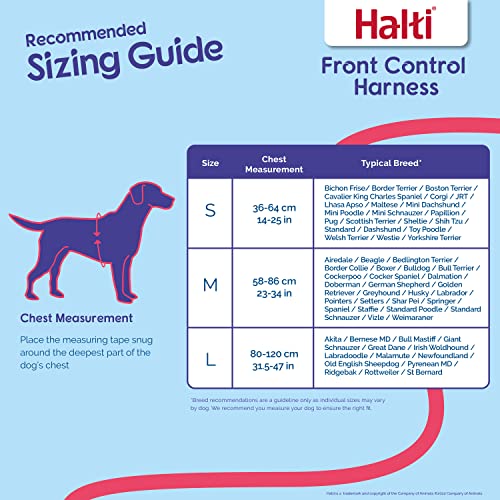 HALTI Front Control Harness, Size Medium, Bestselling Professional Dog Harness to Stop Pulling on the Lead, Easy to Use, Anti-Pull Training Aid, Front Leading No Pull Harness for Medium Dogs