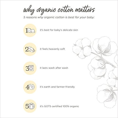 Burt's Bees Baby - Bibs, 5-Pack Lap-Shoulder Drool Cloths, 100% Organic Cotton with Absorbent Terry Towel Backing (Hello Moon!)