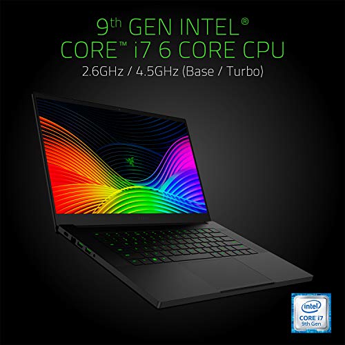 Razer Blade 15 Gaming Laptop 2019: Intel Core i7-9750H 6 Core, NVIDIA GeForce RTX 2060, 15.6' FHD 1080p 144Hz, 16GB RAM, 512GB SSD, CNC Aluminum, Chroma RGB Lighting, Thunderbolt 3