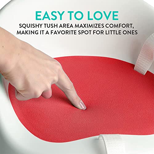 Prince Lionheart Squish Booster Seat, Fuchsia, 3-Point Harness and Dual-Strap System, Easy to Wipe Clean, and Lightweight