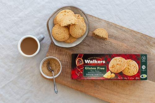 Walker's Shortbread Gluten Free Ginger and Lemon Cookies, Pure Butter Shortbread Cookies, 29.4 Oz (Pack of 6)