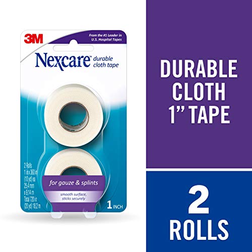 Nexcare Durapore Durable Cloth Tape, From the #1 Leader in U.S. Hospital Tapes, 1 Inch X 10 Yards, 2 Rolls