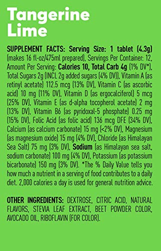 Nuun Vitamins: Vitamins + Electrolyte Drink Tablets, Tangerine Lime, 8 Tubes (96 Servings)