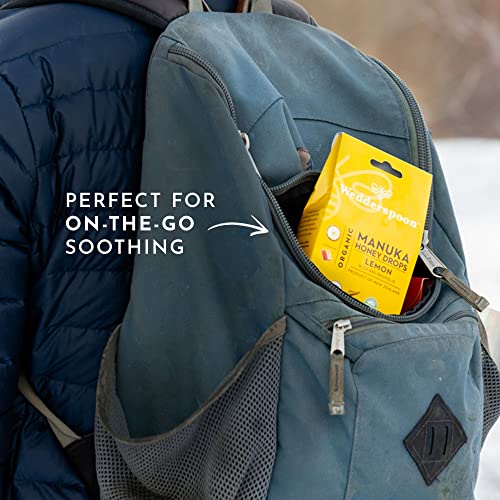 Wedderspoon Organic Manuka Honey Drops, Ginger and Echinacea, 20 Count (Pack of 1) | Genuine New Zealand Honey | Perfect Remedy For Dry Throats