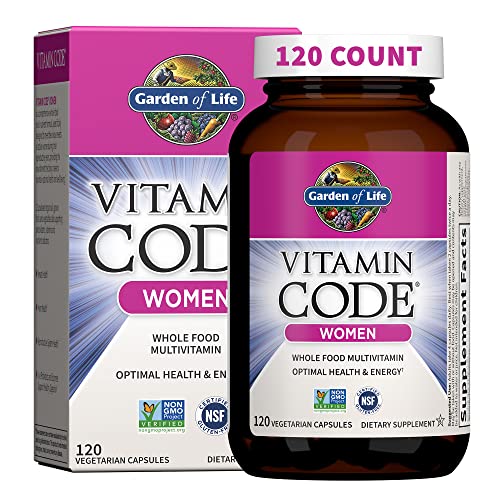 Garden of Life Multivitamin for Women, Vitamin Code Women's Multi - 120 Capsules, Whole Food Womens Multi, Vitamins, Iron, Folate not Folic Acid and Probiotics for Womens Energy, Vegetarian Supplements
