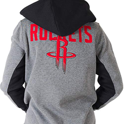 NBA Houston Rockets Women's Soft Fleece Full Zip Hoodie Sweatshirt Jacket, Heather Charcoal, M