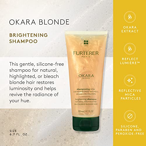 Rene Furterer OKARA BLONDE Brightening Shampoo, Natural Highlighted and Bleached Blonde, 6.7 oz.