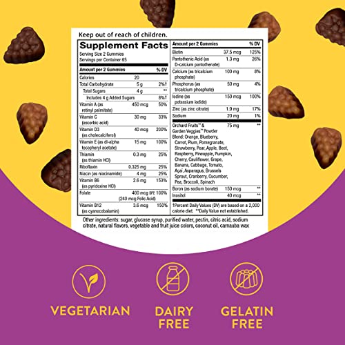 Nature’s Way Alive! Women’s Gummy Multivitamins, Vitamins and Minerals, Supports Whole Body Wellness*, Vegetarian, Mixed Berry Flavored, 130 Gummies