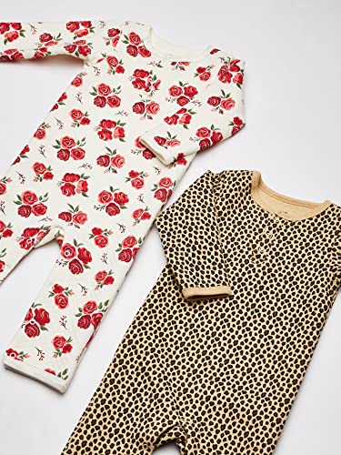 Hudson Baby Unisex Baby Premium Quilted Coveralls, Rose Leopard, 0-3 Months