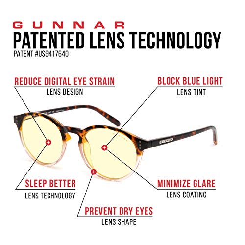 GUNNAR - Premium Gaming and Computer Glasses - Blocks 35% Blue Light - Attaché, Tortoise/Rose Fade, Clear Tint