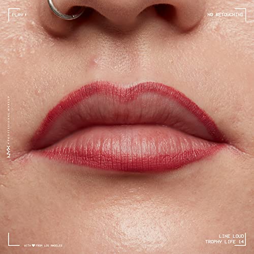 NYX PROFESSIONAL MAKEUP Line Loud Lip Liner, Longwear and Pigmented Lip Pencil with Jojoba Oil and Vitamin E - Trophy Life (Mauve Pink)