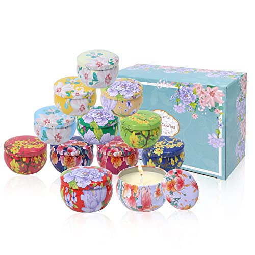 Scented Candles Gifts for Women, 12 Pack Candles for Home Scented, 2.5 Oz Jar Candle Gifts Set with Strongly Fragrance Essential Oils for Bath, Stress Rel