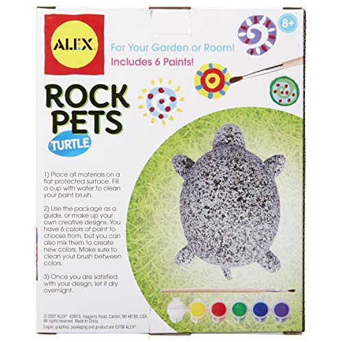 Alex: Rock Pets Turtle, Kids Art and Craft Activity, Create a Pet that Rocks, Great Rainy Day Activity, For your Garden or Room, For Ages 8 and up