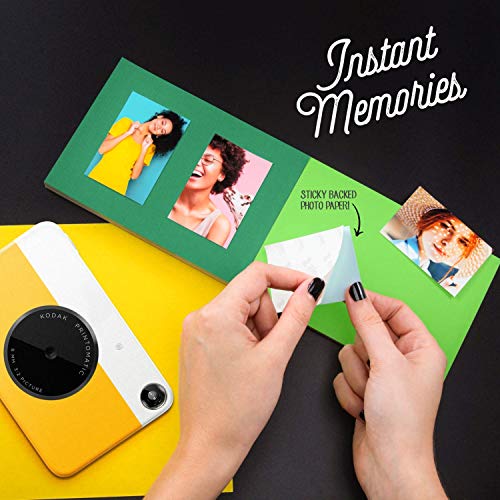 KODAK Printomatic Digital Instant Print Camera - Full Color Prints On ZINK 2x3' Sticky-Backed Photo Paper (Yellow) Print Memories Instantly