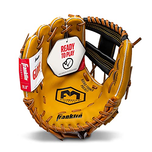 Franklin Sports Baseball and Softball Glove - Field Master - Baseball and Softball Mitt , Tan , 11'