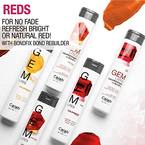 Celeb Luxury Gem Lites Ruby Red Colorditioner, Color Depositing Conditioner with Bondfix Bond Rebuilder, Semi Permanent Hair Colour Glaze, Maintains and Refreshes Red and Deep Red Tones