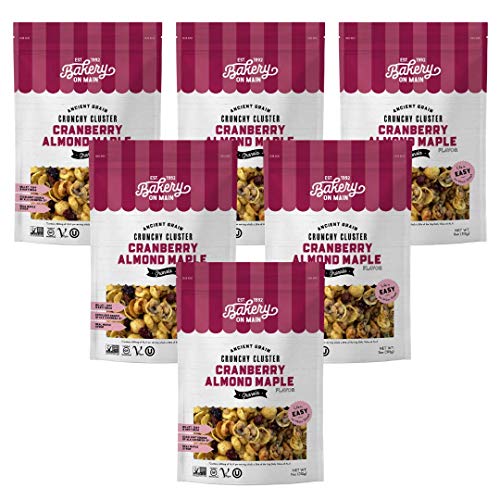 Bakery On Main, Gluten-Free Granola + Ancient Grains, Vegan and Non GMO - Cranberry Almond Maple, 11oz (Pack of 6)