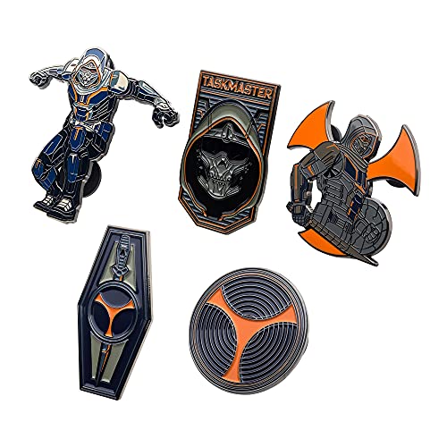 Marvel Studios: Black Widow 'Taskmaster' Metal-based with Enamel 5 Lapel Pin Set Comes in an Officially Licensed Spinning 16cm Circular Window Box(Amazon Exclusive)