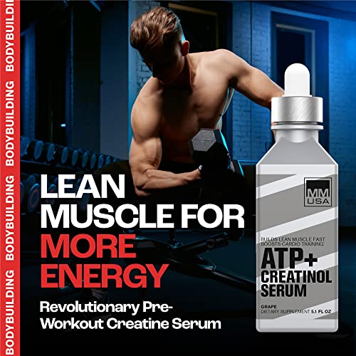 Pre-workout Creatine for Men. ATP Energy, Lean Muscle Mass, Strength + Endurance. Amino Acids, Vitamins, ATP Fuel. Delays Lactic Acids. Boosts Fitness, Stamina and Recovery. Glucosamine for Joints.