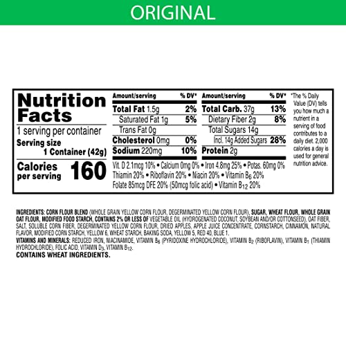 Apple Jacks Cold Breakfast Cereal Cups, 8 Vitamins and Minerals, Kids Snacks, Original (12 Cups)