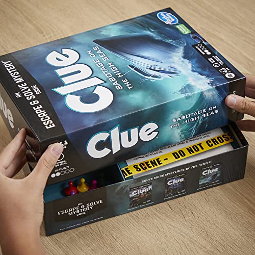 Clue Board Game Sabotage on the High Seas, Clue Escape Room Game, Murder Mystery Games, Cooperative Family Board Game, Ages 10 and up, 1-6 Players