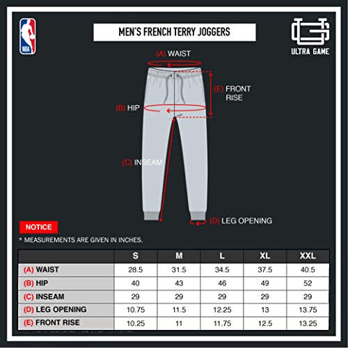 Ultra Game NBA Men's Team Soft Jogger Sweatpants , Left Leg Logo, Medium